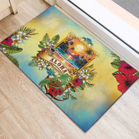 Aloha Hawaii Turtle Rubber Doormat Retro Style - Polynesian Pride