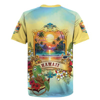 Aloha Hawaii Turtle Rugby Jersey Retro Style - Polynesian Pride