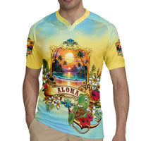 Aloha Hawaii Turtle Rugby Jersey Retro Style - Polynesian Pride