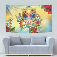 Aloha Hawaii Turtle Tapestry Retro Style - Polynesian Pride
