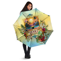 Aloha Hawaii Turtle Umbrella Retro Style - Polynesian Pride