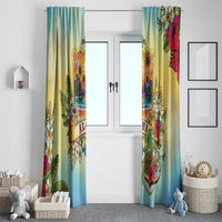 Aloha Hawaii Turtle Window Curtain Retro Style - Polynesian Pride