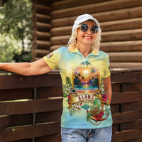 Aloha Hawaii Turtle Women Polo Shirt Retro Style - Polynesian Pride