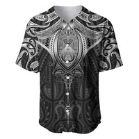 New Zealand Aotearoa Baseball Jersey Maori Manta Ray Moko Black LT05 Black - Polynesian Pride