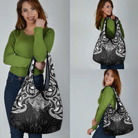 New Zealand Aotearoa Grocery Bag Maori Manta Ray Moko Black - Polynesian Pride