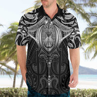 New Zealand Aotearoa Hawaiian Shirt Maori Manta Ray Moko Black - Polynesian Pride