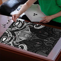New Zealand Aotearoa Puzzle Maori Manta Ray Moko Black - Polynesian Pride
