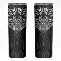 New Zealand Aotearoa Skinny Tumbler Maori Manta Ray Moko Black - Polynesian Pride