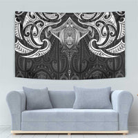 New Zealand Aotearoa Tapestry Maori Manta Ray Moko Black - Polynesian Pride