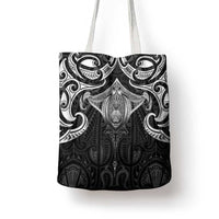 New Zealand Aotearoa Tote Bag Maori Manta Ray Moko Black - Polynesian Pride