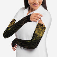 New Zealand Aotearoa Arm Sleeves Maori Manta Ray Moko Gold - Polynesian Pride
