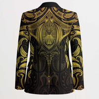 New Zealand Aotearoa Blazer Maori Manta Ray Moko Gold - Polynesian Pride