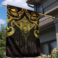 New Zealand Aotearoa Garden Flag Maori Manta Ray Moko Gold - Polynesian Pride