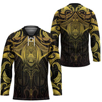 New Zealand Aotearoa Hockey Jersey Maori Manta Ray Moko Gold - Polynesian Pride