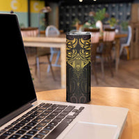 New Zealand Aotearoa Skinny Tumbler Maori Manta Ray Moko Gold - Polynesian Pride