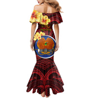 Papua New Guinea Gulf Province Family Matching Mermaid Dress and Hawaiian Shirt Mix Coat Of Arms Polynesian Pattern LT05 - Polynesian Pride