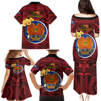 Papua New Guinea Gulf Province Family Matching Puletasi Dress and Hawaiian Shirt Mix Coat Of Arms Polynesian Pattern LT05 - Polynesian Pride