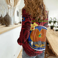 Papua New Guinea Gulf Province Women Casual Shirt Mix Coat Of Arms Polynesian Pattern LT05 - Polynesian Pride