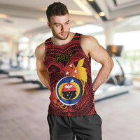 Personalized Papua New Guinea Gulf Province Men Tank Top Mix Coat Of Arms Polynesian Pattern LT05 - Polynesian Pride