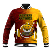 Papua New Guinea Western Province Baseball Jacket Mix Coat Of Arms Polynesian Pattern LT05 Unisex Red - Polynesian Pride