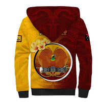 Personalized Papua New Guinea Western Province Sherpa Hoodie Mix Coat Of Arms Polynesian Pattern LT05 - Polynesian Pride