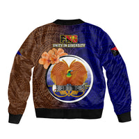 Papua New Guinea Manus Province Bomber Jacket Mix Coat Of Arms Polynesian Pattern LT05 - Polynesian Pride