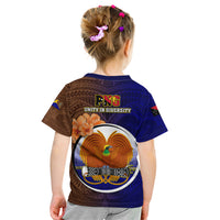 Papua New Guinea Manus Province Kid T Shirt Mix Coat Of Arms Polynesian Pattern LT05 - Polynesian Pride