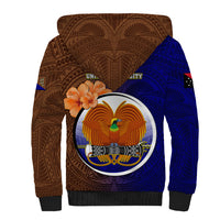Papua New Guinea Manus Province Sherpa Hoodie Mix Coat Of Arms Polynesian Pattern LT05 - Polynesian Pride