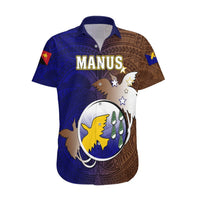 Personalized Papua New Guinea Manus Province Hawaiian Shirt Mix Coat Of Arms Polynesian Pattern LT05 Brown - Polynesian Pride