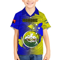 Papua New Guinea Morobe Province Family Matching Short Sleeve Bodycon Dress and Hawaiian Shirt Mix Coat Of Arms Polynesian Pattern LT05 Son's Shirt Yellow - Polynesian Pride