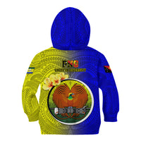 Papua New Guinea Morobe Province Kid Hoodie Mix Coat Of Arms Polynesian Pattern LT05 - Polynesian Pride