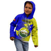 Papua New Guinea Morobe Province Kid Hoodie Mix Coat Of Arms Polynesian Pattern LT05 - Polynesian Pride