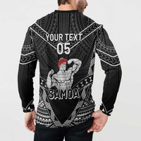 Custom Samoa Wrestling Button Sweatshirt Samoan Wrestler Ulafala Style LT05 - Polynesian Pride