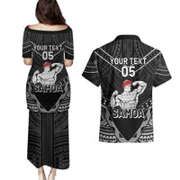 Custom Samoa Wrestling Couples Matching Puletasi and Hawaiian Shirt Samoan Wrestler Ulafala Style LT05 - Polynesian Pride