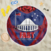 FAST Party Samoa Beach Blanket Samoan Coat Of Arms Ulafala Style LT05 One Size 150cm Blue - Polynesian Pride