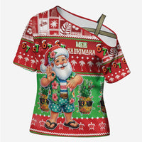 Mele Kalikimaka Hawaii Christmas Cross Shoulder Shirt Funny Santa 67 Gen Alpha Slang - Polynesian Pride