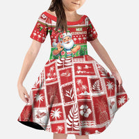 Mele Kalikimaka Hawaii Christmas Family Matching Off Shoulder Maxi Dress and Hawaiian Shirt Funny Santa 67 Gen Alpha Slang - Polynesian Pride