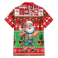 Mele Kalikimaka Hawaii Christmas Family Matching Off Shoulder Maxi Dress and Hawaiian Shirt Funny Santa 67 Gen Alpha Slang - Polynesian Pride