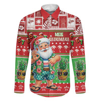 Mele Kalikimaka Hawaii Christmas Family Matching Off Shoulder Maxi Dress and Hawaiian Shirt Funny Santa 67 Gen Alpha Slang - Polynesian Pride