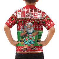 Mele Kalikimaka Hawaii Christmas Family Matching Off Shoulder Short Dress and Hawaiian Shirt Funny Santa 67 Gen Alpha Slang - Polynesian Pride