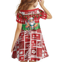 Mele Kalikimaka Hawaii Christmas Family Matching Off Shoulder Short Dress and Hawaiian Shirt Funny Santa 67 Gen Alpha Slang - Polynesian Pride