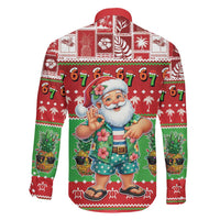 Mele Kalikimaka Hawaii Christmas Family Matching Off Shoulder Short Dress and Hawaiian Shirt Funny Santa 67 Gen Alpha Slang - Polynesian Pride