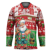 Mele Kalikimaka Hawaii Christmas Hockey Jersey Funny Santa 67 Gen Alpha Slang - Polynesian Pride