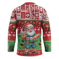 Mele Kalikimaka Hawaii Christmas Hockey Jersey Funny Santa 67 Gen Alpha Slang - Polynesian Pride