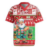 Mele Kalikimaka Hawaii Christmas Rugby Jersey Funny Santa 67 Gen Alpha Slang LT05 Red - Polynesian Pride