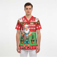 Mele Kalikimaka Hawaii Christmas Scrub Top Funny Santa 67 Gen Alpha Slang - Polynesian Pride