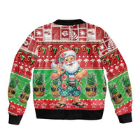 Mele Kalikimaka Hawaii Christmas Sleeve Zip Bomber Jacket Funny Santa 67 Gen Alpha Slang - Polynesian Pride