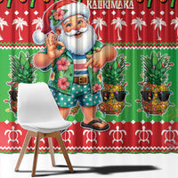 Mele Kalikimaka Hawaii Christmas Window Curtain Funny Santa 67 Gen Alpha Slang - Polynesian Pride