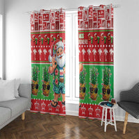 Mele Kalikimaka Hawaii Christmas Window Curtain Funny Santa 67 Gen Alpha Slang - Polynesian Pride