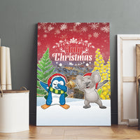 Christmas In July Canvas Wall Art Funny Dabbing Dance Koala And Blue Penguins